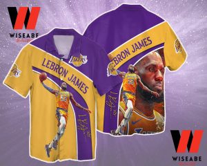 Cheap NBA Basketball Lebron James Los Angeles Lakers Hawaiian Shirt