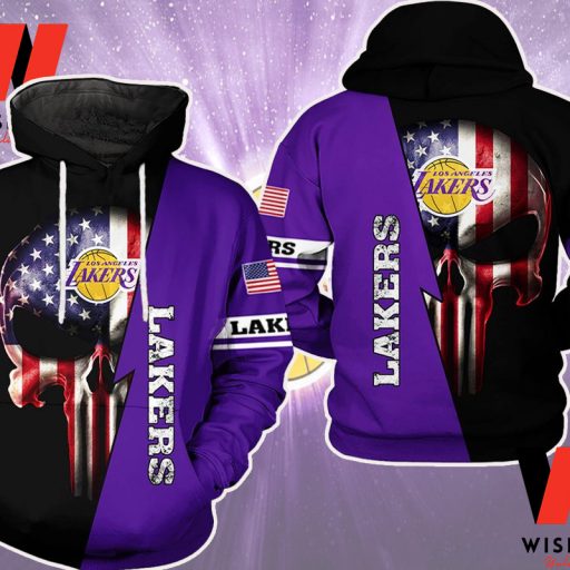 Cheap American Skull NBA Basketball Los Angeles Lakers Hoodie Men