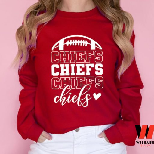 Red Stacked Chiefs Football Kansas City Chiefs Womens Sweatshirt