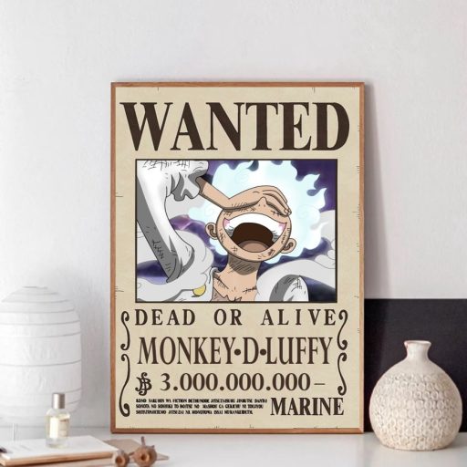 Hot Luffy Gear 5 One Piece Wanted Poster, One Piece Merchandise