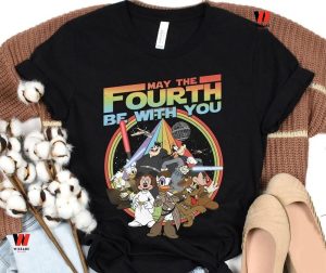 Vintage Disney Mickey Mouse And Friend Star Wars May The Fourth Be With You T Shirt