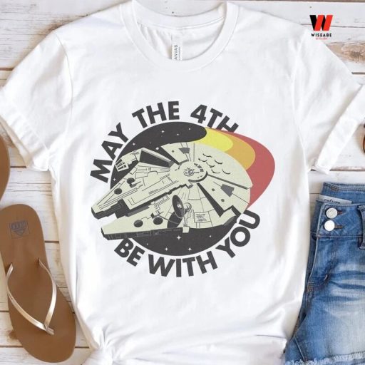 Cheap Disney Star Wars Millennium Falcon  May The Fourth Be With You T Shirt, Star Wars Father’s Day Gifts