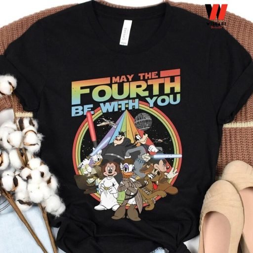 Vintage Disney Mickey Mouse And Friend Star Wars May The Fourth Be With You T Shirt, Star Wars Father’s Day Gifts