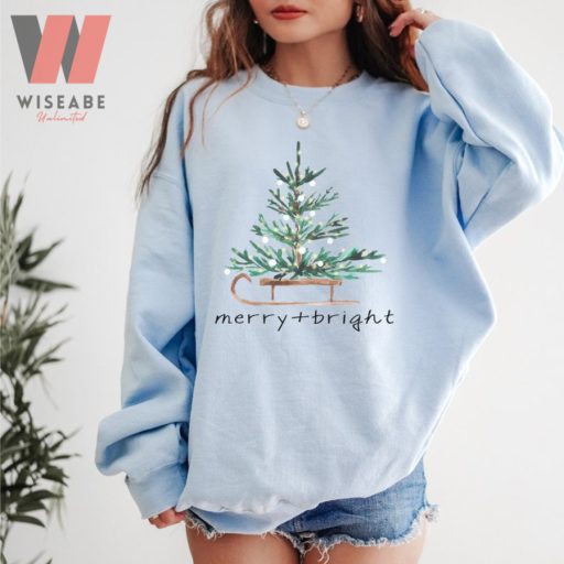 Christmas Tree Merry And Bright Unisex Sweatshirt