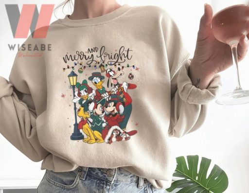 Vintage Mickey And Friends Merry And Bright Sweatshirt