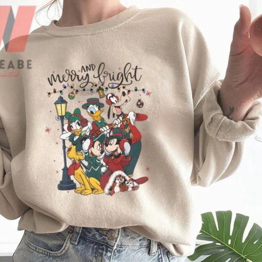 Vintage Mickey And Friends Merry And Bright Sweatshirt