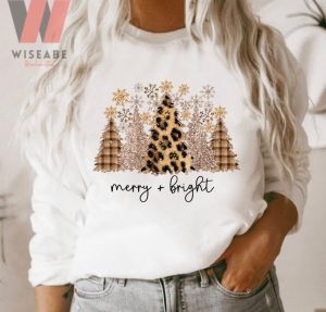 Leopard Christmas Tree Merry And Bright Sweatshirt