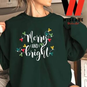 Disney Mickey Ears Green Merry And Bright Sweatshirt