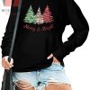 Vintage Christmas Tree Black Merry And Bright Sweatshirt