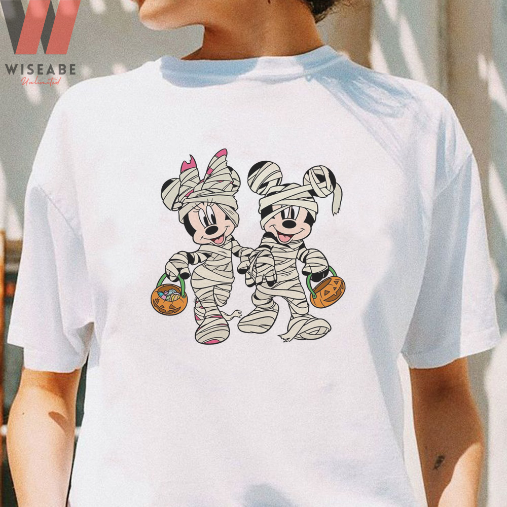 Cheap Disney Mickey And Minnie Mummies Costume Mickey Halloween Shirt
