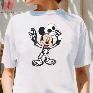 Cheap Mickey Mouse Skeleton Disney Halloween T Shirt