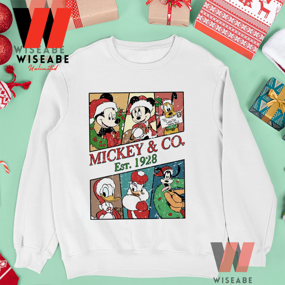 Vintage Mickeyco Est 1928 Disney Christmas Sweatshirt - Wiseabe