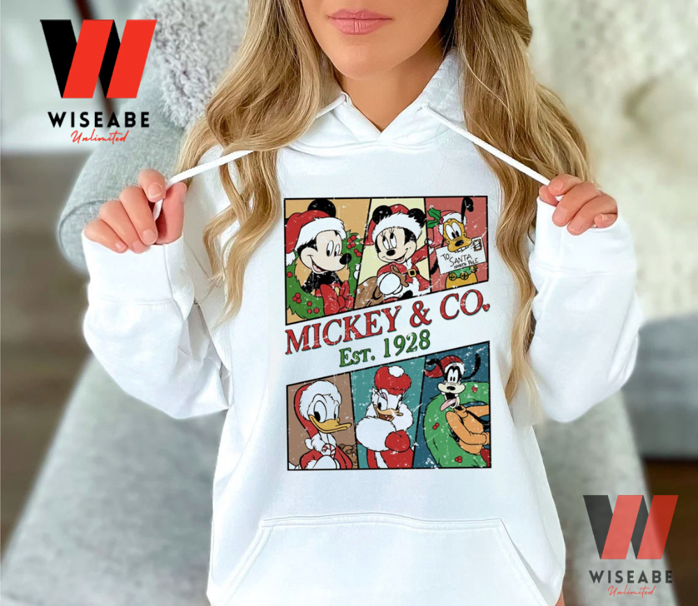 Vintage Mickeyco Est 1928 Disney Christmas Sweatshirt - Wiseabe