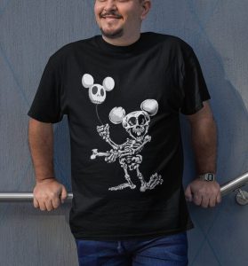 Funny Mickey Mouse Skeleton Disney Halloween Shirt
