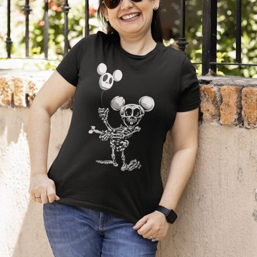 Funny Mickey Mouse Skeleton Disney Halloween Shirt