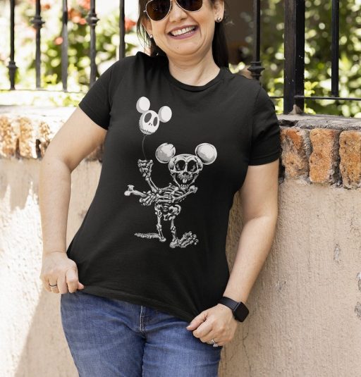 Funny Mickey Mouse Skeleton Disney Halloween Shirt