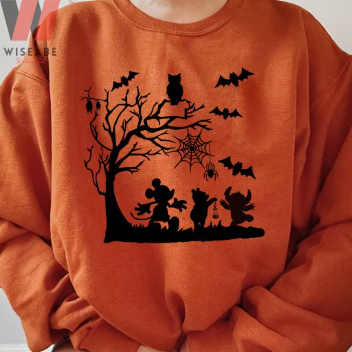 Spooky Mickey Pooh And Stich Disneyland Halloween Shirt