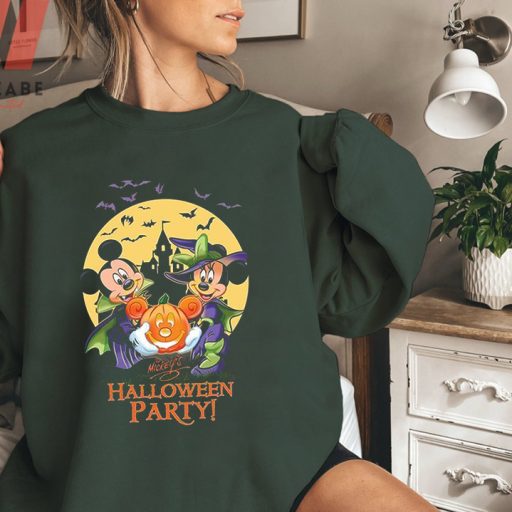 Unique Halloween Party With Mickey And Minnie Vintage Disney Halloween Sweatshirt