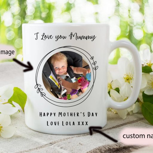 Custom Image Happy Mothers Day Mom Coffee Mug, Personalized Mom Mug