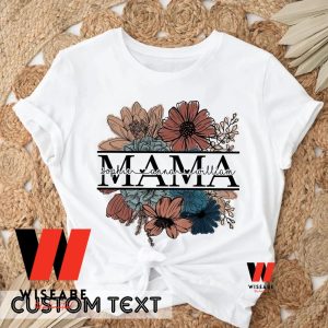 Vintage Custom Name Floral Mama T Shirt, Personalizied Mothers Day Shirt