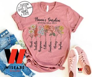 Custom Mothers Garden Birth Flowers T Shirt, Personalized Mothers Day Shirt