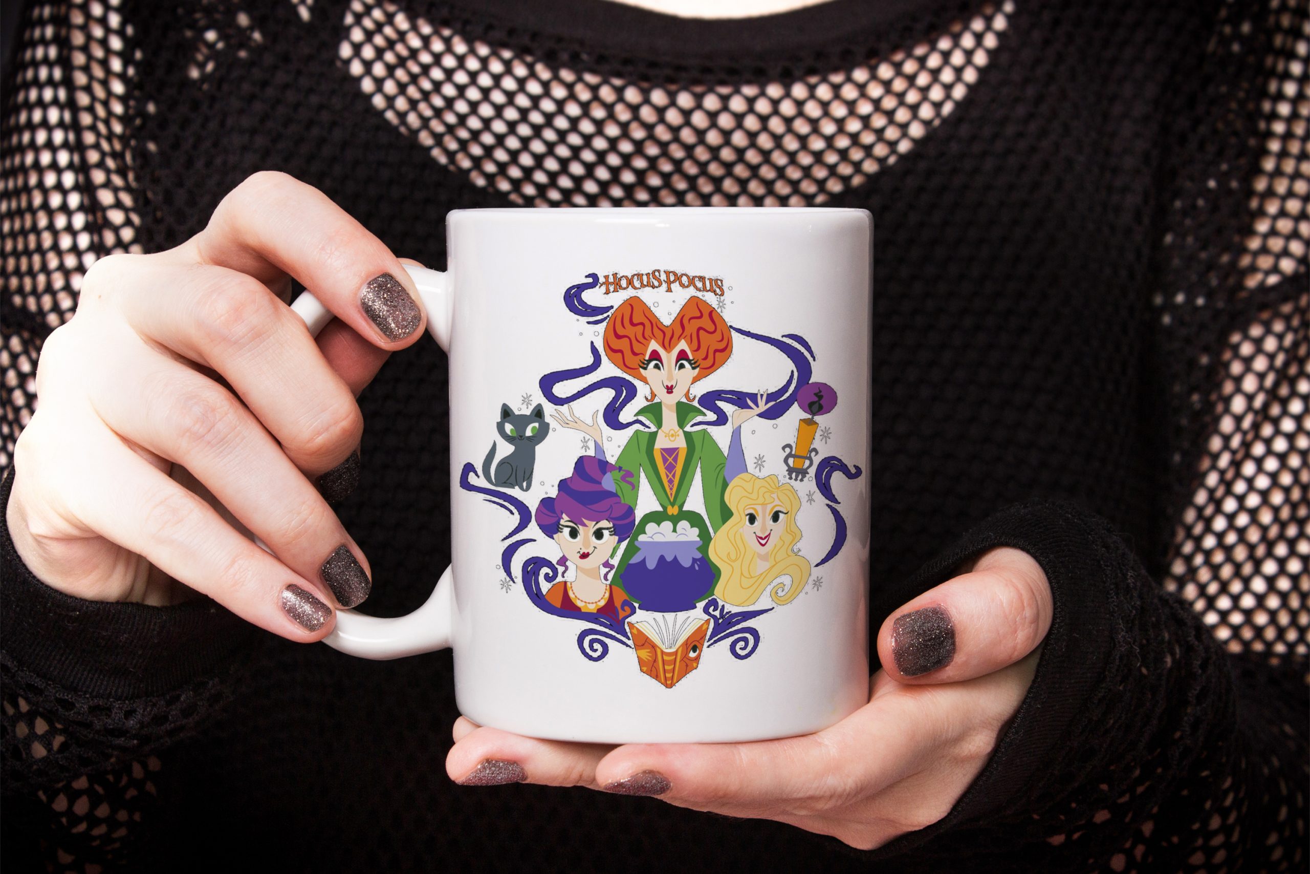 Cute Art Three Sanderson Sisters Halloween Hocus Pocus Coffee Mug