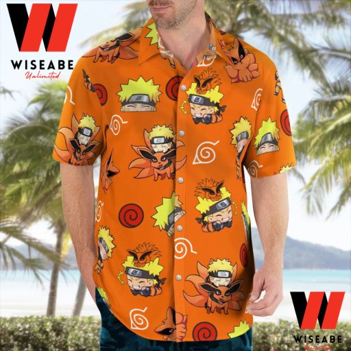 Orange Naruto Kyuubi Kurama Anime Hawaii Shirt, Naruto Merchandise