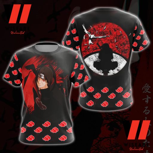 Black Itachi Uchiha Akatsuki Red Cloud T Shirt