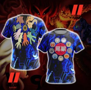 Blue Nine Bijuu Naruto Anime Shirt