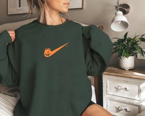 Orange Nike Logo Pumpkin Nike Halloween Sweatshirt