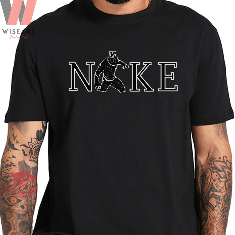 Con rapidez autobús asustado Marvel Movie Black Panther Wakanda Forever And Nike Logo T Shirt - Wiseabe  Apparels