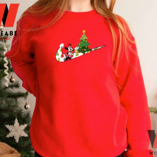 Disney Minnie And Xmas Tree Nike Christmas Sweatshirt