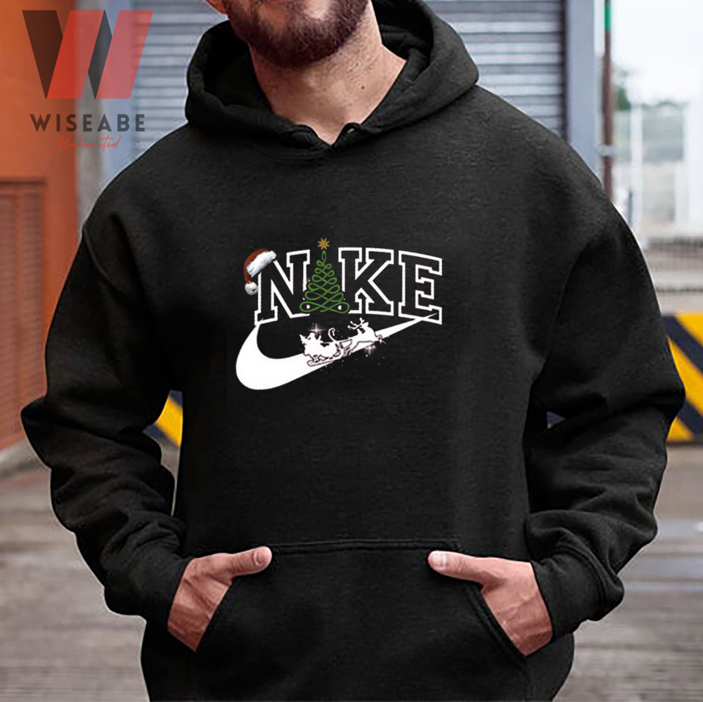 Santa Hat Nike Christmas Sweatshirt, Funny Christmas Sweatshirts