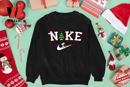 Cheap Santa Hat Xmas Tree Peanuts Snoopy Nike Christmas Sweatshirt