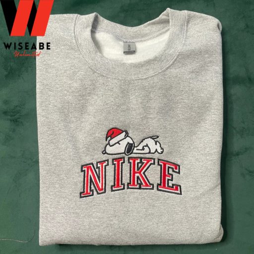 Cheap Embroidered Santa Hat Snoopy Nike Christmas Sweatshirt