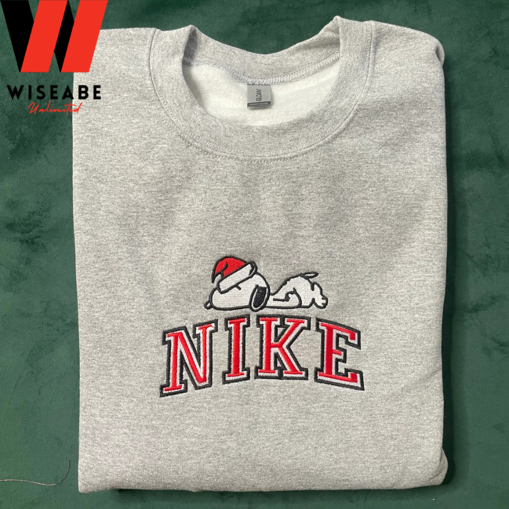 Cheap Embroidered Santa Hat Snoopy Nike Christmas Sweatshirt