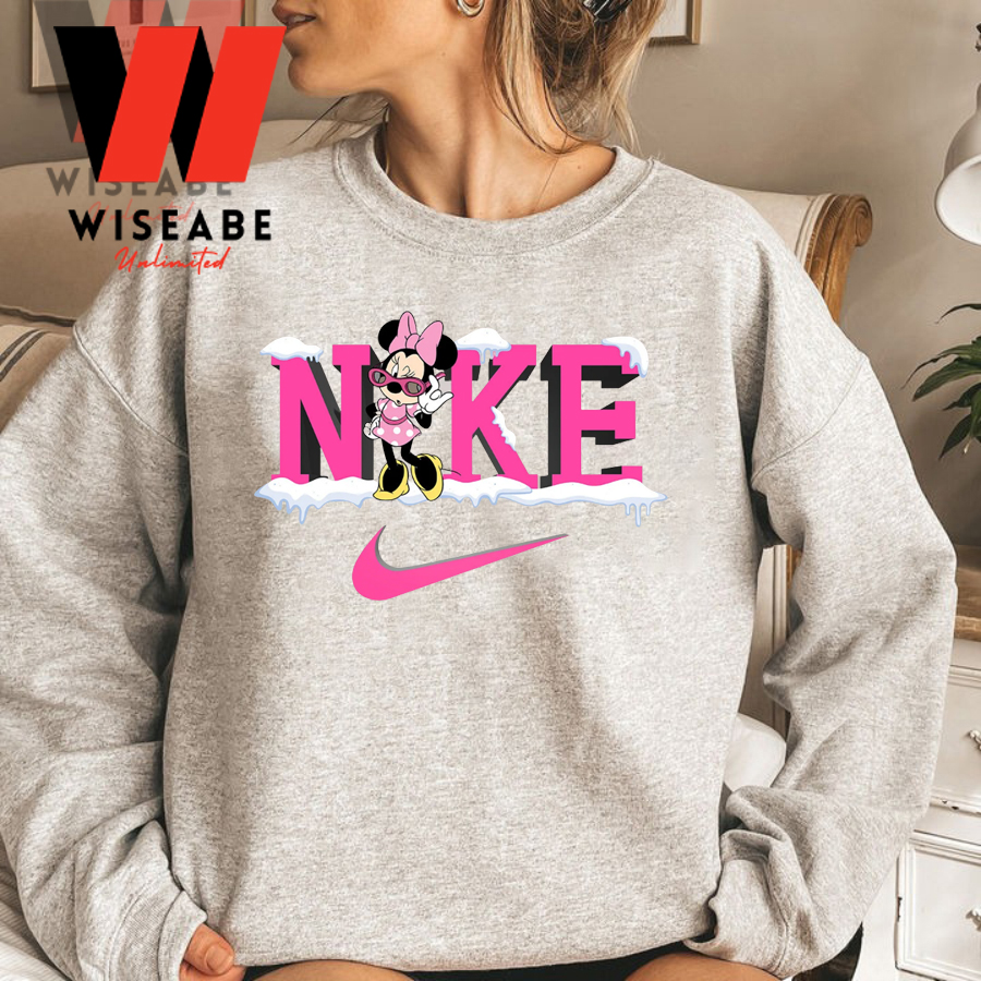 Molesto Insustituible Perdóneme Disney Minnie Mouse And Nike Logo Christmas Sweatshirt - Wiseabe Apparels