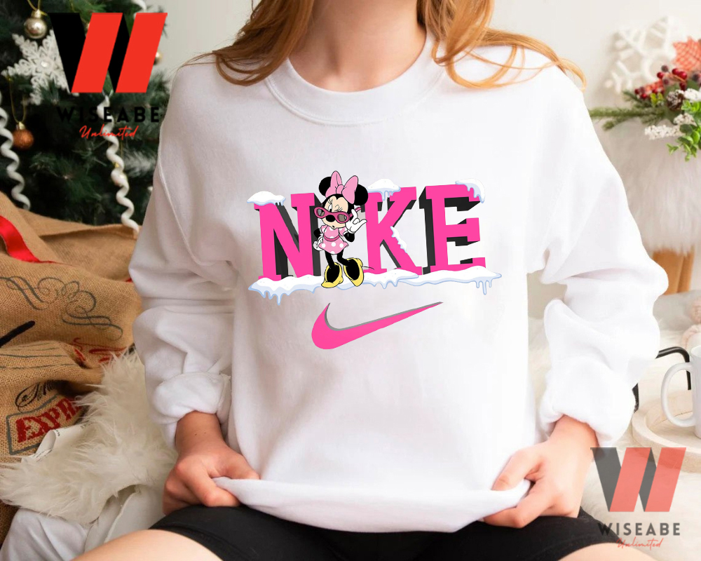 Molesto Insustituible Perdóneme Disney Minnie Mouse And Nike Logo Christmas Sweatshirt - Wiseabe Apparels