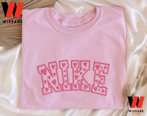 Cheap Pink Heart With Nike Embroidered Sweatshirt