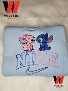 Vintage Stich Angel Disney Nike Embroidered Hoodie