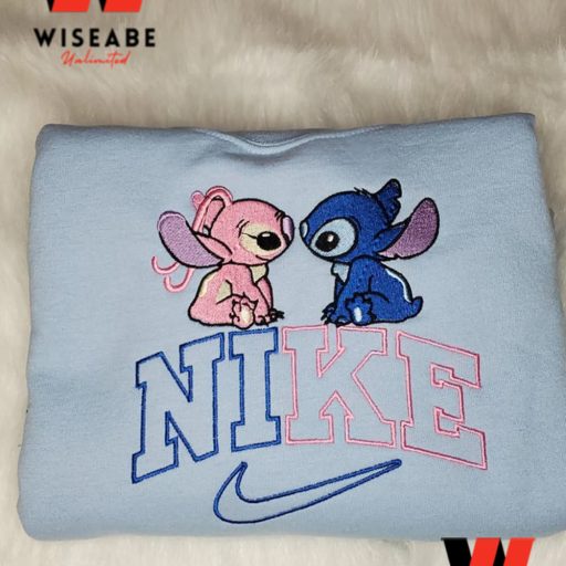 Vintage Stich Angel Disney Nike Embroidered Hoodie