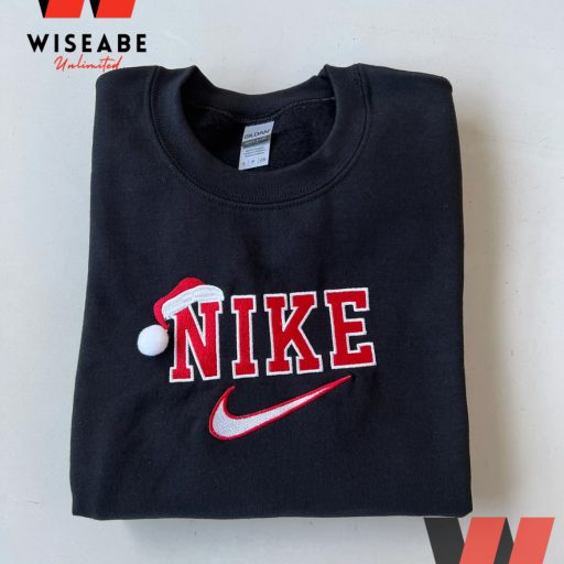 Vintage Santa Hat And Nike Logo Embroidered Crewneck Sweatshirt