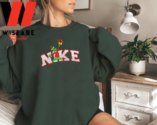 Cheap Embroidered Nike Grinch Green Christmas Sweatshirt