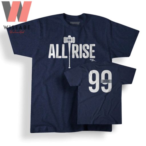 Cheap NY Yankees Professional Baseball Outfielder All Rise Aaron Judge Double Side T Shirt