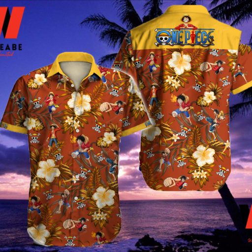 Cheap Luffy One Piece Anime Hawaiian Shirt, One Piece Merchandise