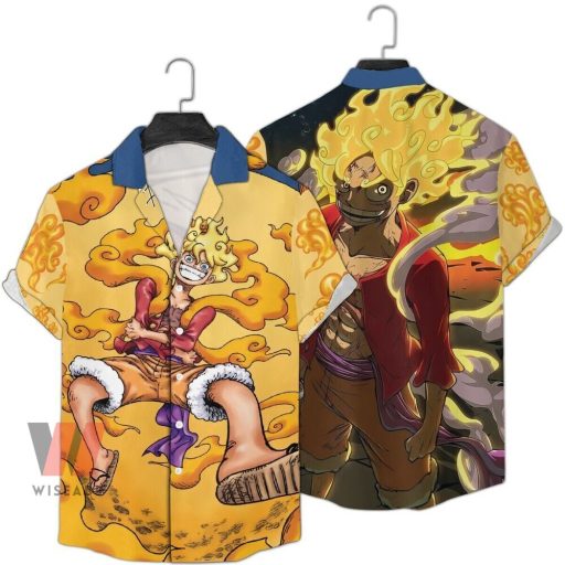 Hot Luffy Gear 5 Nika Joy Boy One Piece Hawaiian Shirt, One Piece Button Up Shirt