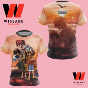 Cute Monkey D Luffy And Red Haired Shanks One Piece Anime T Shirt