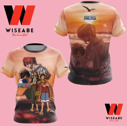 Cute Monkey D Luffy And Red Haired Shanks One Piece Anime T Shirt, One Piece Merchandise