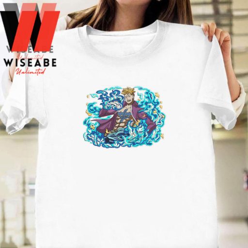 Embroidered Marco Phoenix Blue Fire One Piece Anime T Shirt