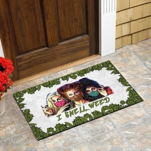 Hocus Pocus I Smell Weed Sanderson Sisters Wear Mask Halloween Doormat,  Halloween Front Door Decoration